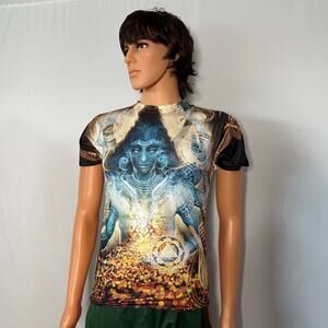 Android Jones Shiva Sacred Geometry Psychedelic Festival Art Shirt Small